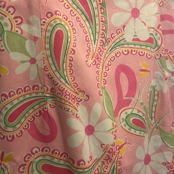 lilly pulitzer midi strapless dress, size 8, pink & green colors - Picture 4 of 4
